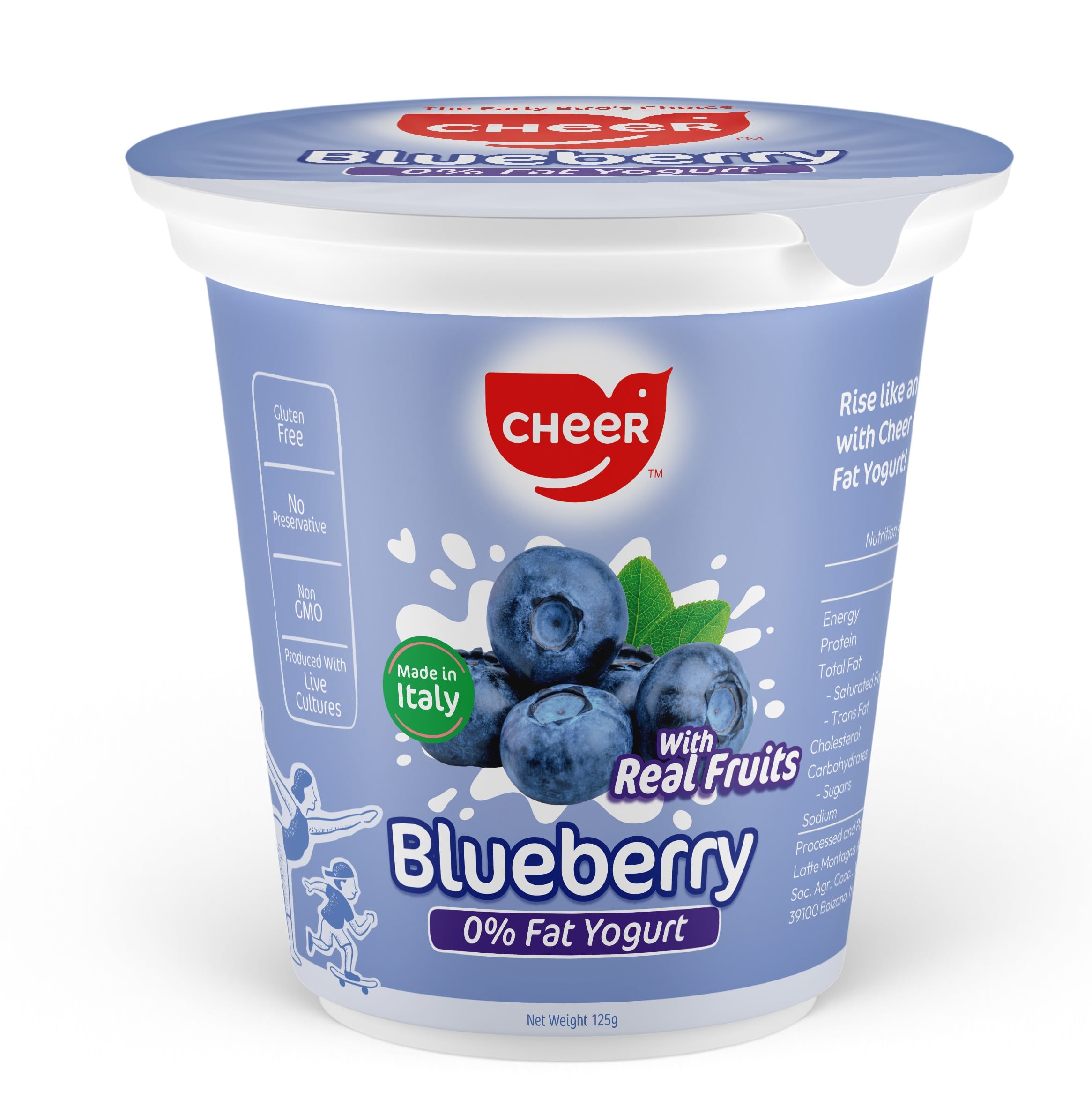 意大利0%脂肪乳酪 - 藍莓味